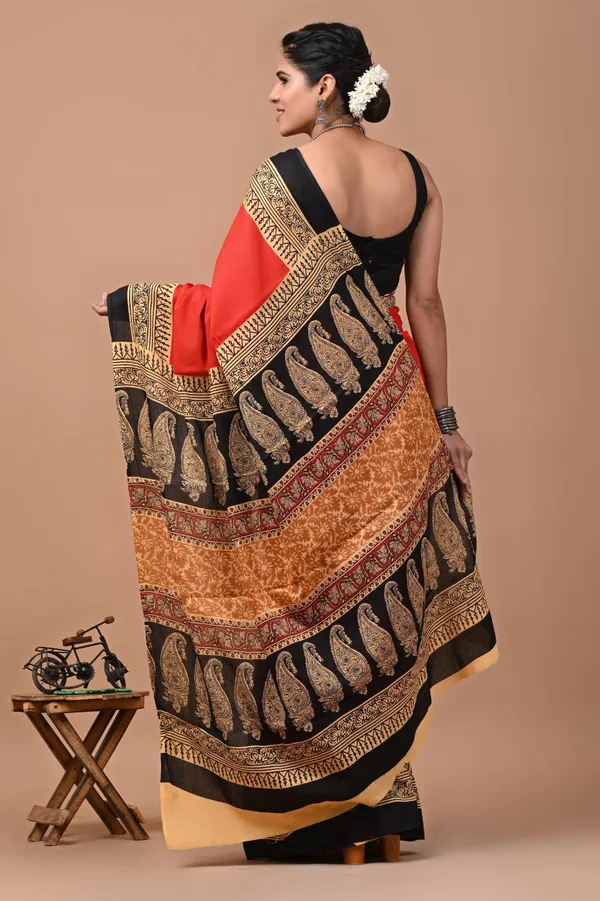 Red_Soft_Mulmul_Cotton_Saree