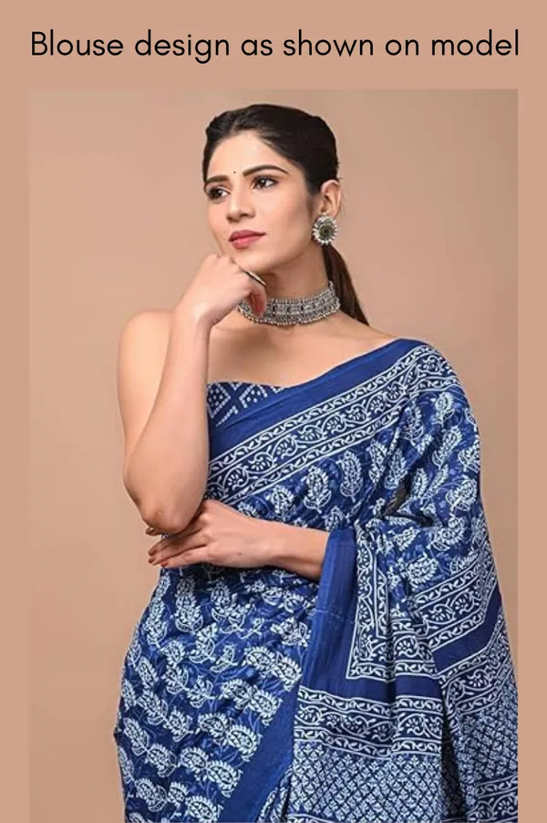 Blue_Soft_Mulmul_Cotton_Saree_For_Women
