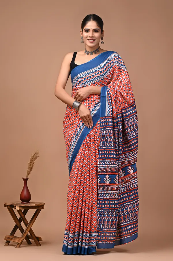 Orange_Soft_Mulmul_Cotton_Saree