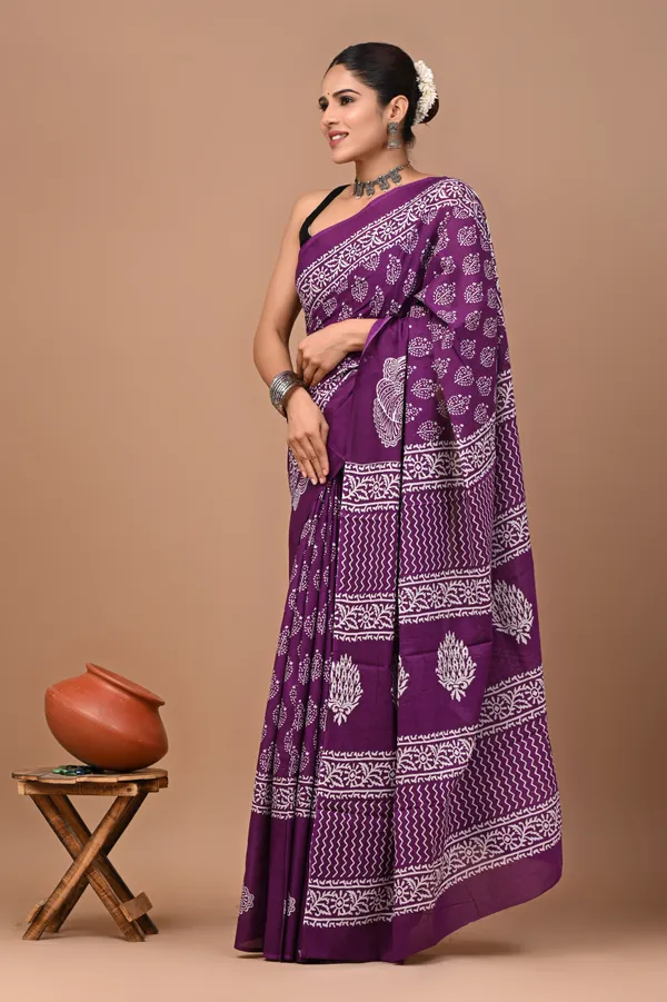 Purple_Soft_Mulmul_Cotton_Saree