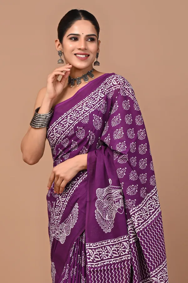 Purple_Soft_Mulmul_Cotton_Saree