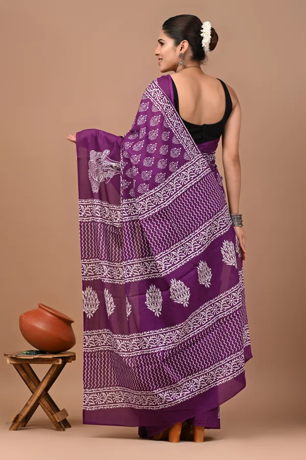 Purple_Soft_Mulmul_Cotton_Saree