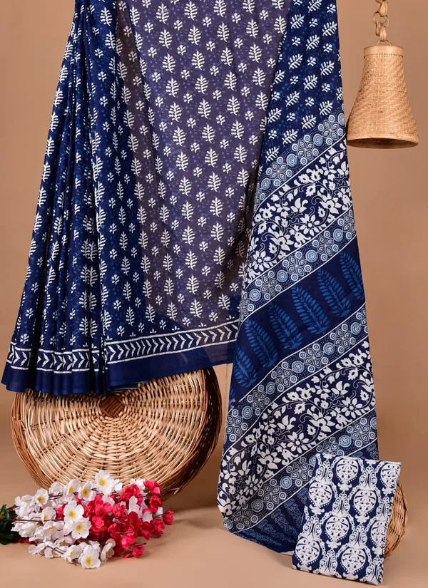 Blue_Soft_Mulmul_Cotton_Saree