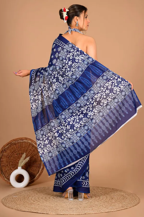 Blue_Soft_Mulmul_Cotton_Saree