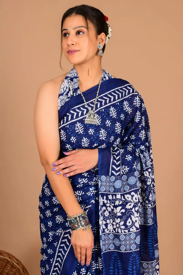 Blue_Soft_Mulmul_Cotton_Saree