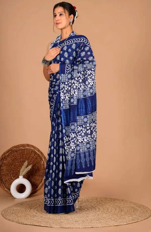 Blue_Soft_Mulmul_Cotton_Saree