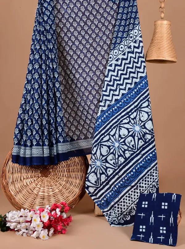 Blue_Soft_Mulmul_Cotton_Saree