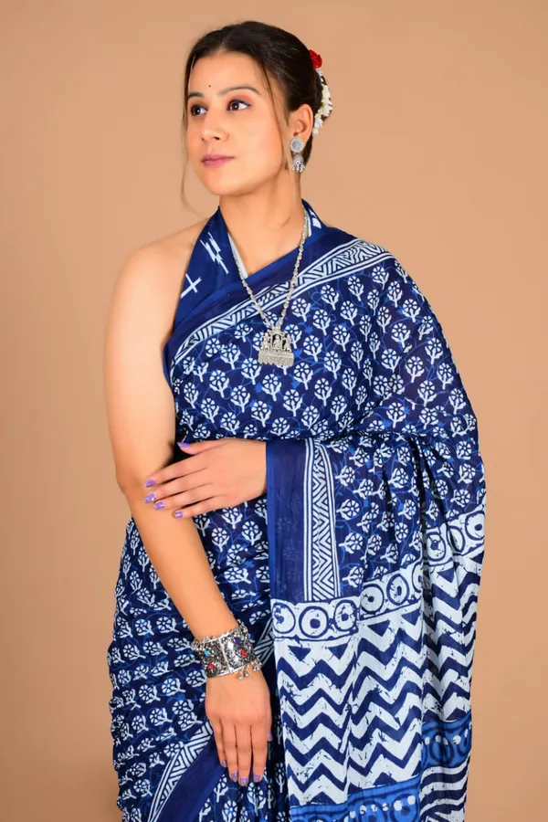 Blue_Soft_Mulmul_Cotton_Saree