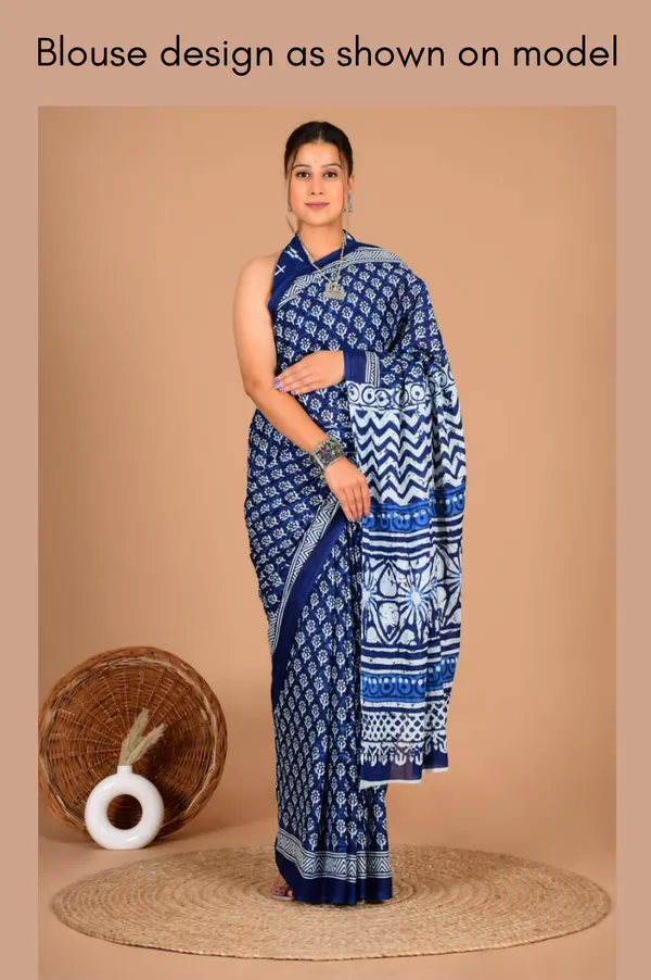 Blue_Soft_Mulmul_Cotton_Saree