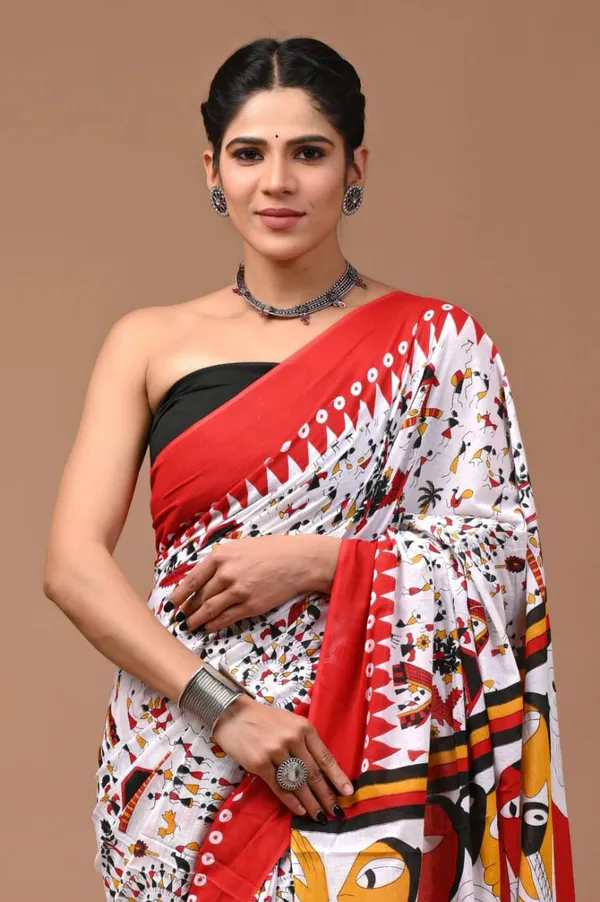 White_Soft_Mulmul_Cotton_Saree