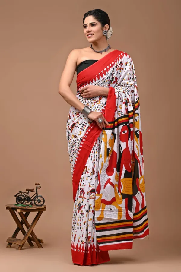 White_Soft_Mulmul_Cotton_Saree