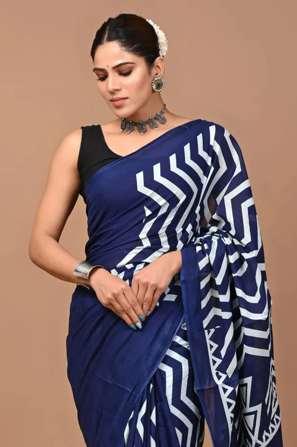Navy_Blue_Soft_Mulmul_Cotton_Saree