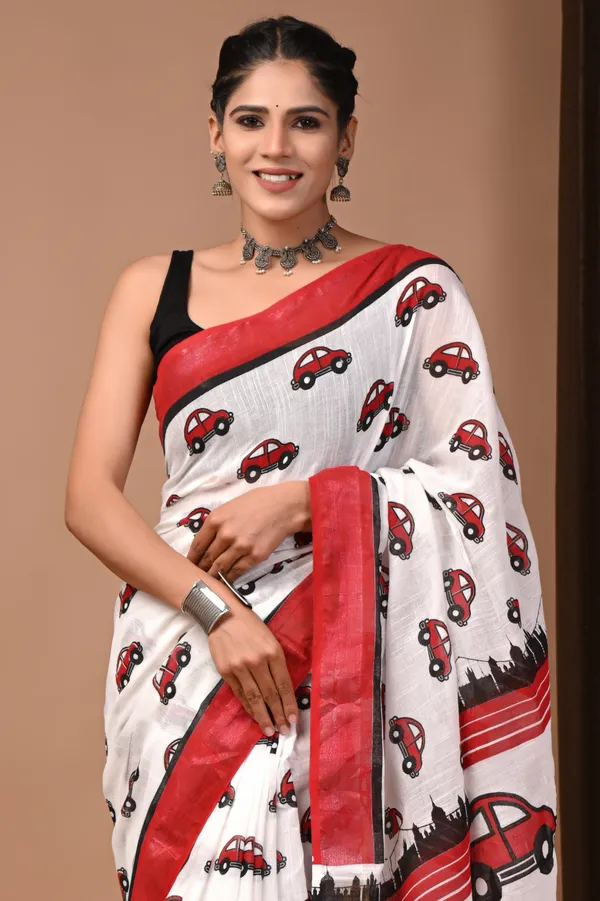 White_Soft_Mulmul_Cotton_Saree