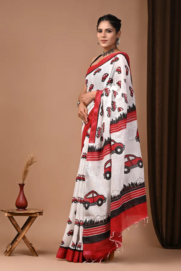 White_Soft_Mulmul_Cotton_Saree