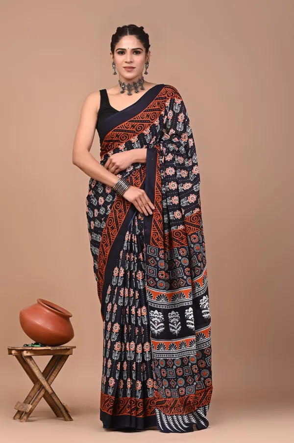 Black_Soft_Mulmul_Cotton_Saree