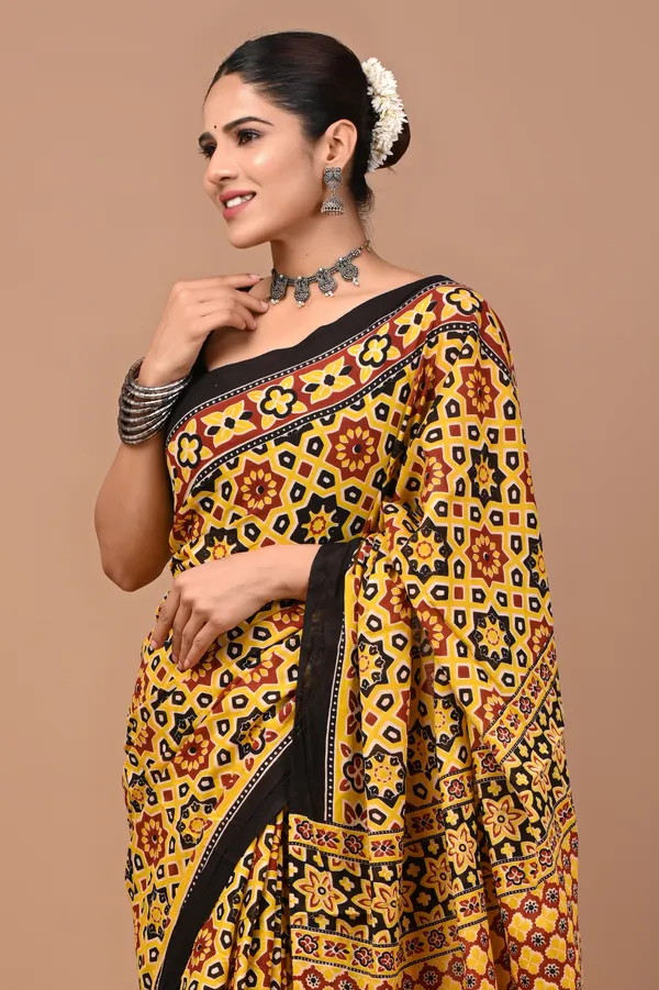 Yellow_Soft_Mulmul_Cotton_Saree