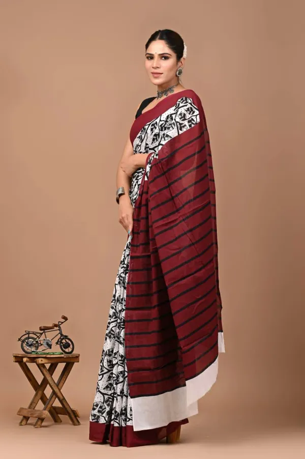 White_Soft_Mulmul_Cotton_Saree