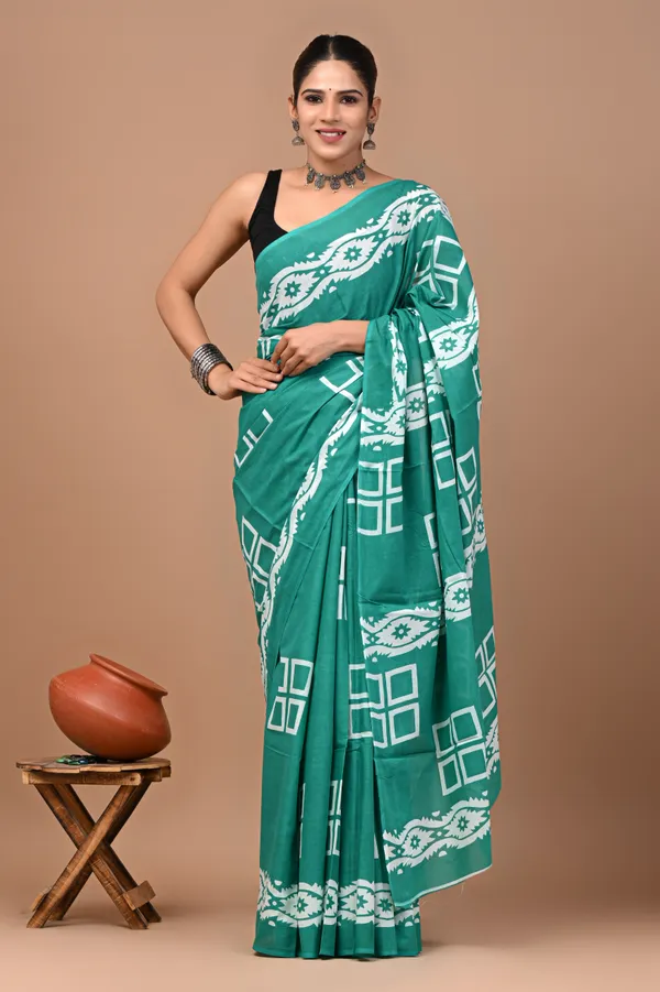 Green_Soft_Mulmul_Cotton_Saree