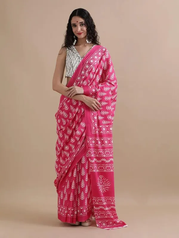 Pink_Soft_Mulmul_Cotton_Saree
