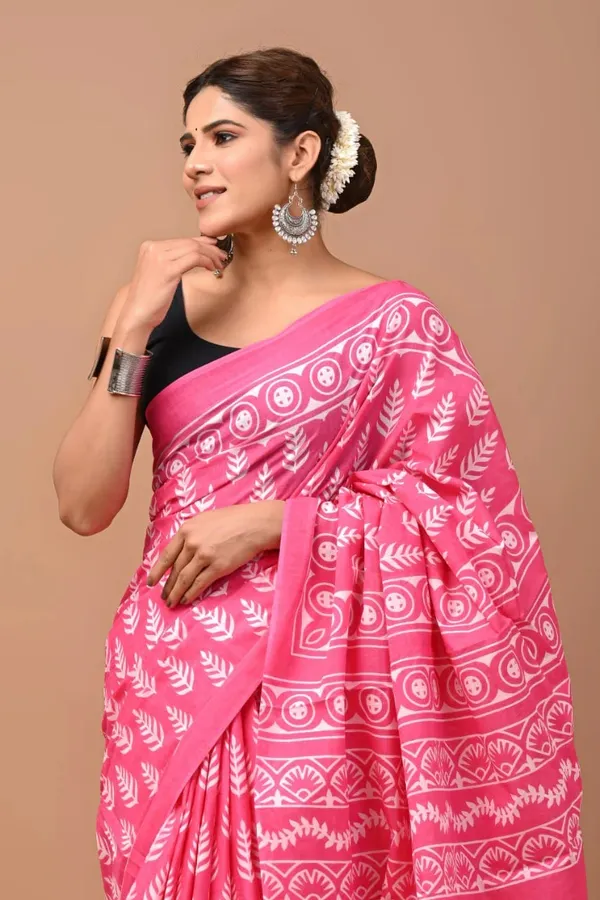 Pink_Soft_Mulmul_Cotton_Saree