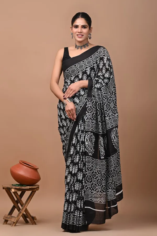 Black_Soft_Mulmul_Cotton_Saree
