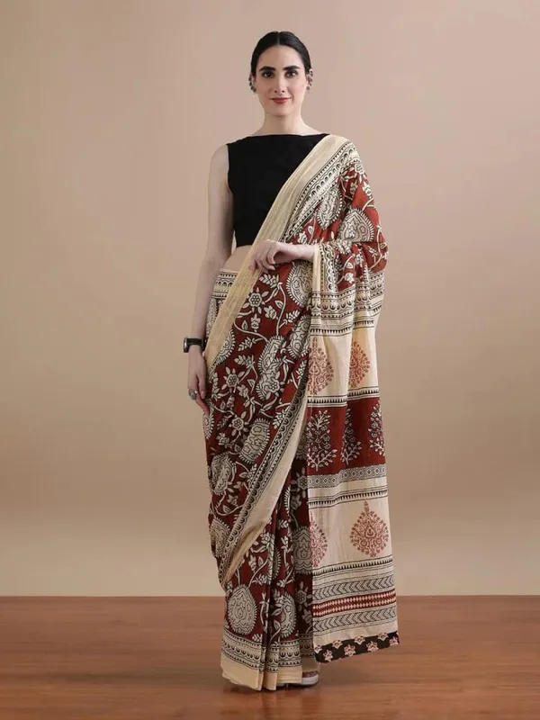 Ivory_Cream_Soft_Mulmul_Cotton_Saree