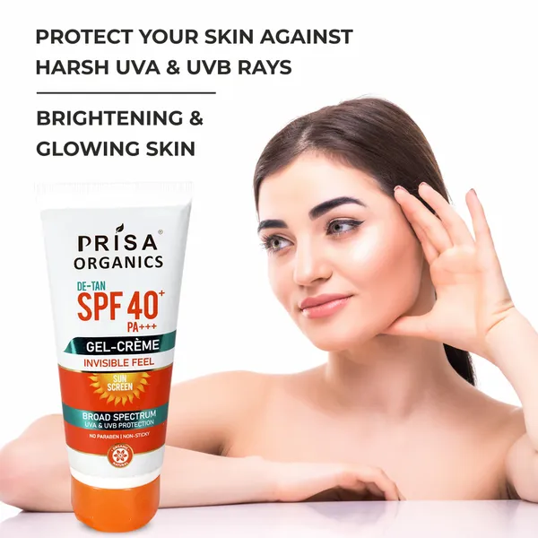 De-Tan_Spf_40_Pa+++_Gel_Cream_Invisible_Feel_Sun_Screen_Broad_Spectrum_Uva_&_Uvb_Protection_No_Paraben_,_Non-Sticky,_100G_With_48_Hour_Glow
