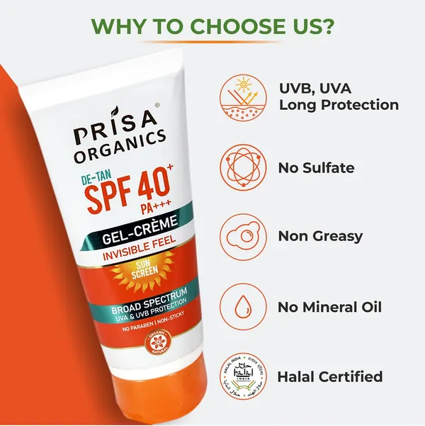 De-Tan_Spf_40_Pa+++_Gel_Cream_Invisible_Feel_Sun_Screen_Broad_Spectrum_Uva_&_Uvb_Protection_No_Paraben_,_Non-Sticky,_100G_With_48_Hour_Glow