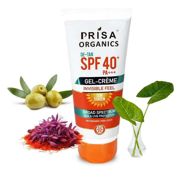 De-Tan_Spf_40_Pa+++_Gel_Cream_Invisible_Feel_Sun_Screen_Broad_Spectrum_Uva_&_Uvb_Protection_No_Paraben_,_Non-Sticky,_100G_With_48_Hour_Glow