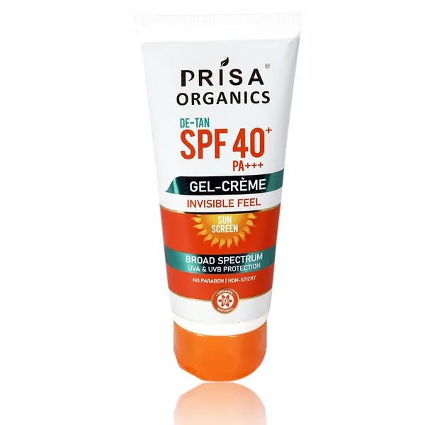 De-Tan_Spf_40_Pa+++_Gel_Cream_Invisible_Feel_Sun_Screen_Broad_Spectrum_Uva_&_Uvb_Protection_No_Paraben_,_Non-Sticky,_100G_With_48_Hour_Glow