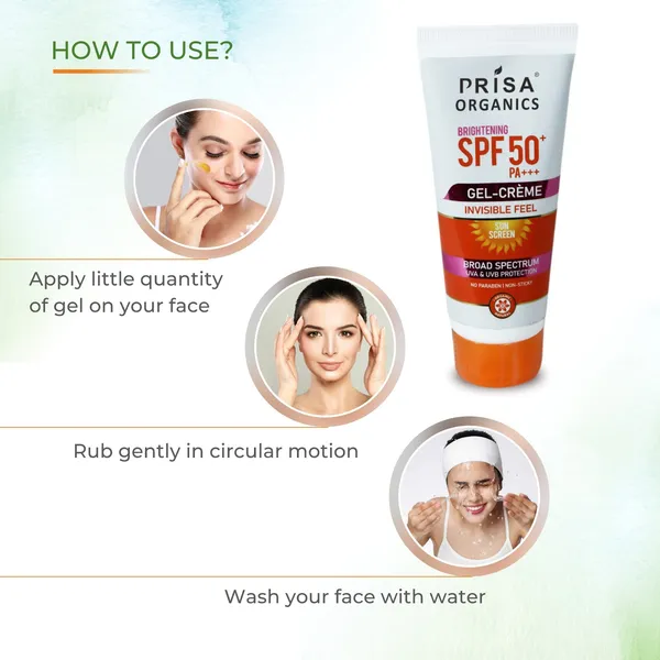 Brightening_Spf_50_Pa+++_Gel_Cream_Invisible_Feel_Sun_Screen_Broad_Spectrum_Uva_&_Uvb_Protection_No_Paraben_,_Non-Sticky,_100G_With_48_Hour_Glow