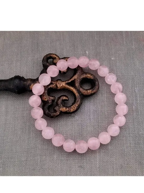 Pink_Certified_Unisex_Natural_Rose_Quartz_Crystal_Healing_Stone_Bracelet_For_Reiki_Healing