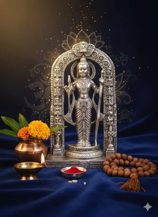 PujaSamadhaan_Silver_Metal_Bhagwan_Ram_Murti_|_12_Inch_Idol_for_Home_Temple,_Mandir_Decor,_Diwali_Puja_&_Festive_Gift_|_350_gm