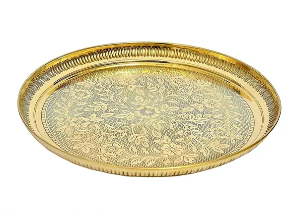Yellow_Brass_Round_Flower_Embossed_Design_Plate_For_Temple
