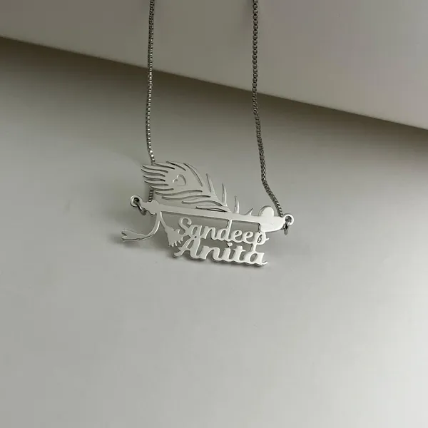 Silver_Divine_Flute_And_Feather_Name_Necklace_For_Unisex