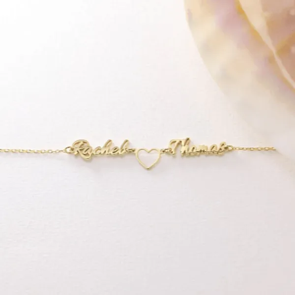 Golden_Couple_Name_Heart_Bracelet_For_Unisex