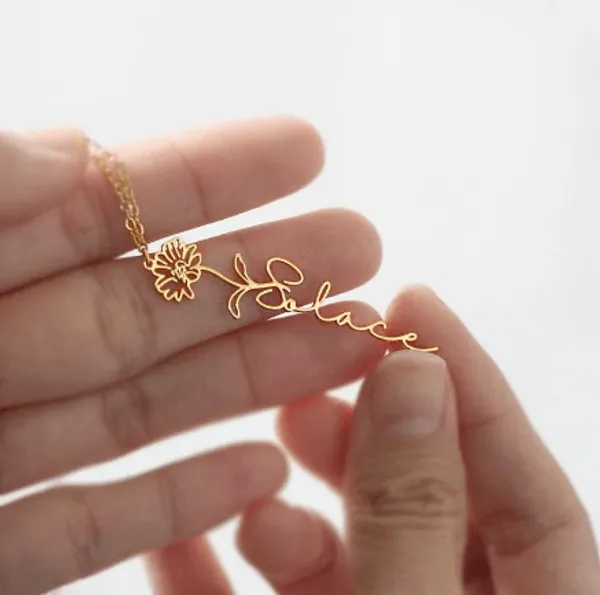 Golden_Elegant_Floral_Name_Necklace_For_Unisex