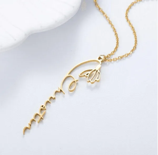 Golden_Elegant_Floral_Name_Necklace_For_Unisex