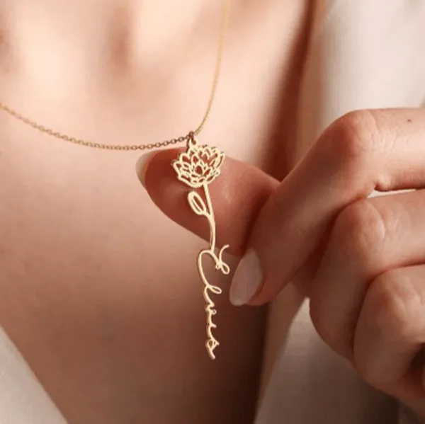 Golden_Elegant_Floral_Name_Necklace_For_Unisex