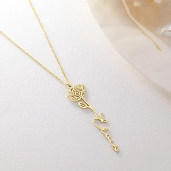 Golden_Elegant_Floral_Name_Necklace_For_Unisex