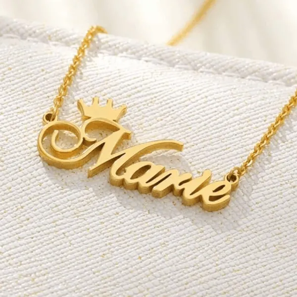 Golden_Regal_Crown_Name_Necklace_For_Unisex