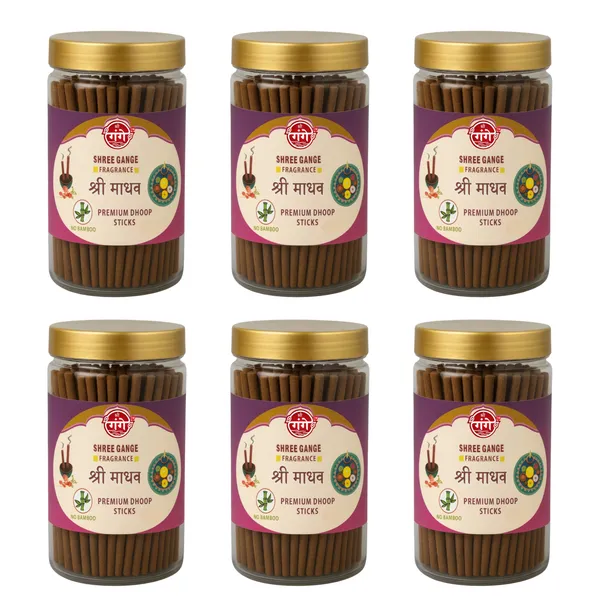 Pack_Of_6_Dhoop_Stick_For_Pooja_|_Bamboo_Less_&_Charcoal_Free_|_Pink_Shree_Madhav_Dhoop_(100Gm_each)_210pcs.