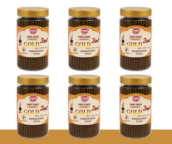 Pack_Of_6_Dhoop_Stick_For_Pooja_|_Bamboo_Less_&_Charcoal_Free_|_Gold_3_In_1_Dhoop_(100Gm_each)_210pcs.
