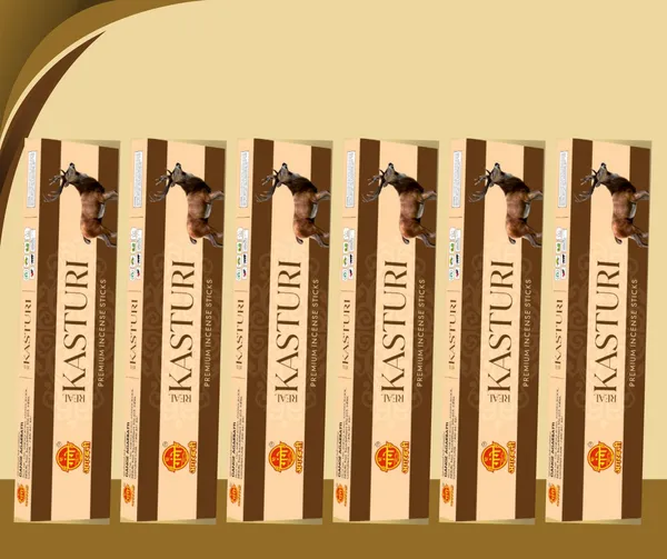 Pack_Of_6_Incense_Stick_For_Pooja_|_Bamboo_Less_&_Charcoal_Free_|_Brown_Incense_Stick_Real_Kasturi_Agarbatti_Box_(300Pc)