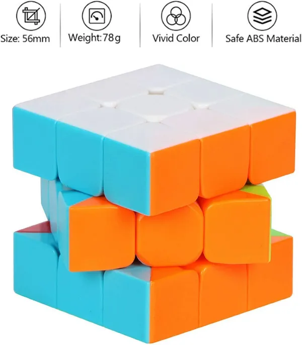 3X3_Magnetic_Stickerless_Speed_Cube_|_Colour-Matching_Brainteaser/Brainstorming_Puzzle_For_Kids_|_Classic_Problem-Solving_Cube_|_Ideal_For_Kids_Above_3+_Years_Old_Boys_Girls
