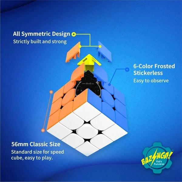 3X3_Magnetic_Stickerless_Speed_Cube_|_Colour-Matching_Brainteaser/Brainstorming_Puzzle_For_Kids_|_Classic_Problem-Solving_Cube_|_Ideal_For_Kids_Above_3+_Years_Old_Boys_Girls
