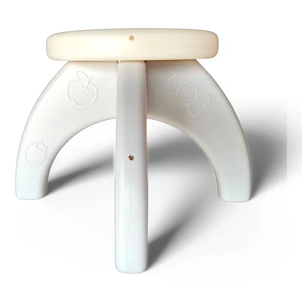 White_Round_Stool_For_Kids_-_Smiley_Design_|_Lightweight,_Foldable,_Durable_Supports_Upto_90Kg_|_Furniture_For_Little_Ones_|_Perfect_Bathing_Companion_|_Adjustable_Tool_For_Picnic_(1-7_Yrs)