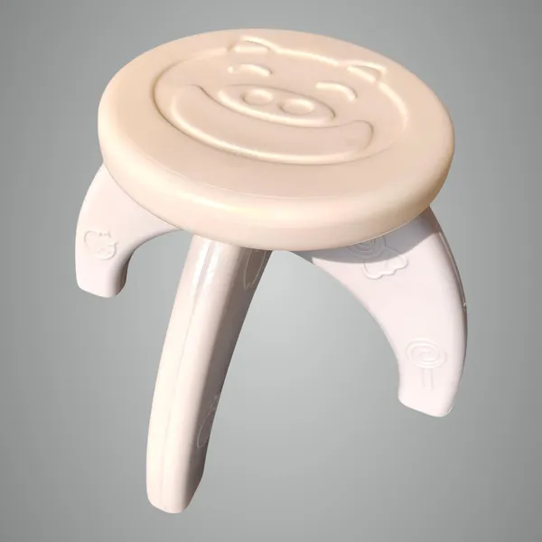 White_Round_Stool_For_Kids_-_Smiley_Design_|_Lightweight,_Foldable,_Durable_Supports_Upto_90Kg_|_Furniture_For_Little_Ones_|_Perfect_Bathing_Companion_|_Adjustable_Tool_For_Picnic_(1-7_Yrs)