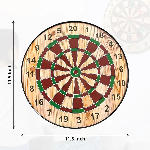 Dartboard_Game_For_Kids_&_Adults_|_Wooden_Board_With_4_Magnetic_Arrows_|_Professional_Style_Play_|_Perfect_Indoor_Or_Outdoor_Fun_Activity_|_Made_In_India_|_Small_Size_-_11_Inches