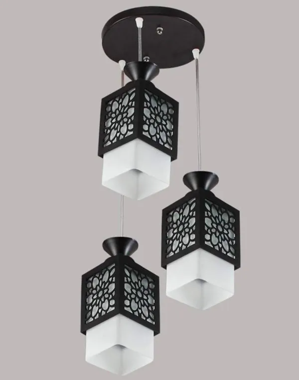 Black_Board-Wood_Laser_Cut_Flower_Design_Hanging_Ceiling_Pendant_Light_For_Living_Room/Bedroom/Kitchen/Over_The_Dining_Table_(Star_3Lp,_Without_Bulb)